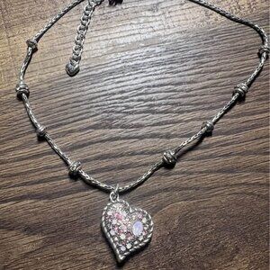 Brighton Love Me Tender Pink Crystal Heart Pendant
